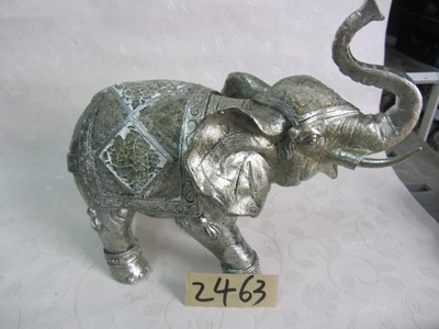 【樹脂陶瓷工藝品動物(銀白色長角大象)】價格,廠家,圖片,塑料、樹脂工藝品,德化縣印藝印刷有限責任公司-