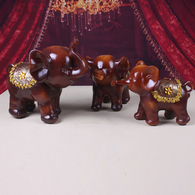 【工藝樹脂裝飾品招財母子三連大象擺件 吉祥三寶新房擺件大號】價格,廠家,圖片,塑料、樹脂工藝品,李泉崽(個體經營)-